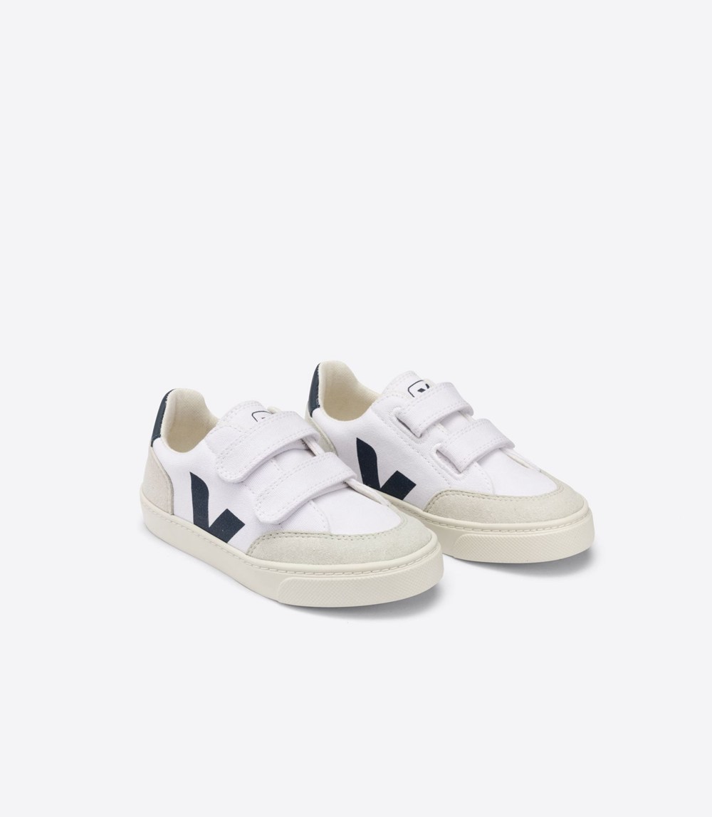 Veja Sneakers Copii - V-12 Velcro Panza - Albi/Bej - 2731906-HD